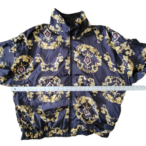 Vintage Slade Bold Baroque Print Bomber Jacket UK Size Large/12 - Picture 5 of 7